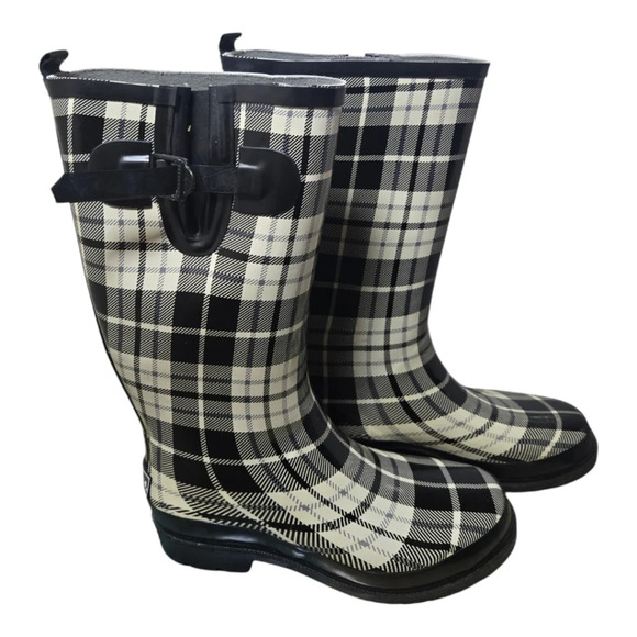 Intrigue Plaid Checker Waterproof Rubber Size 9 - Picture 1 of 6
